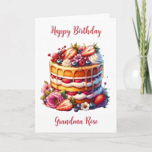 Verjaardag van oma | Sentimenteel gepersonaliseerd Kaart (Voorkant)
