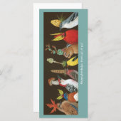 Verjaardag van ons allemaal met vogels op een fees (Voorkant / Achterkant)