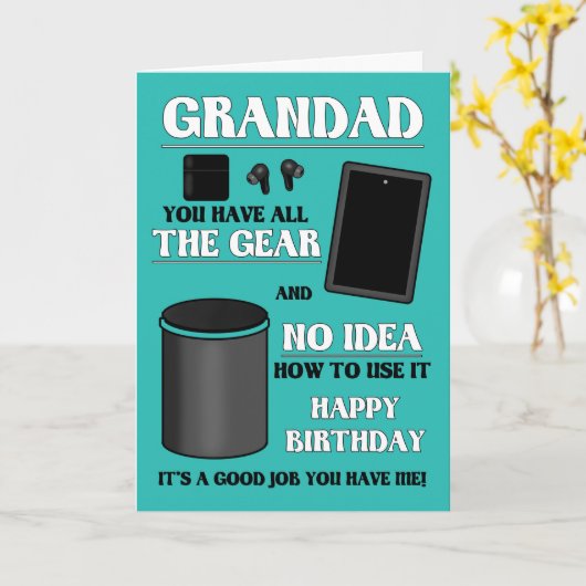 Verjaardag van opa De hele uitrusting Geen idee Kaart (Gele Bloem)