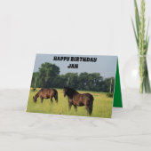 Verjaardag van paarden kaart (Voorkant)
