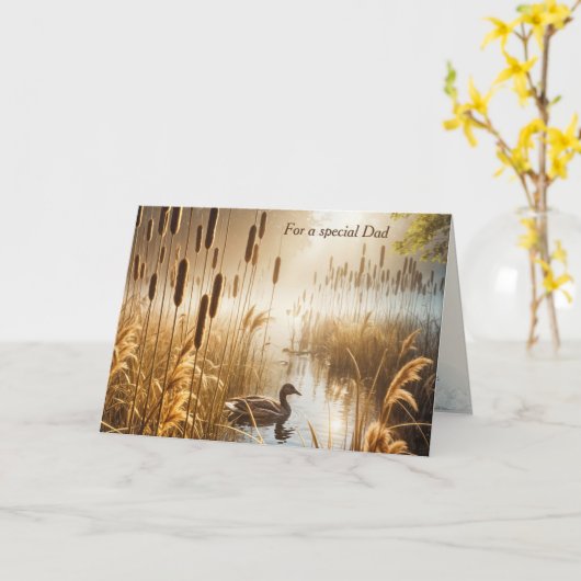 Verjaardag van papa Duck in Misty Pond Kaart (Gele Bloem)