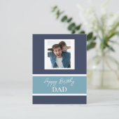 Verjaardag van papa gepersonaliseerde foto bedankkaart (Staand voorkant)