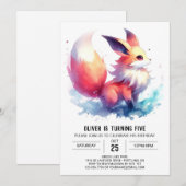 Verjaardag van Pastel Fox Kaart (Voorkant / Achterkant)