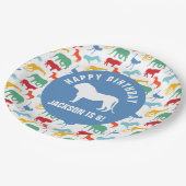 Verjaardag van Preppy Lion Safari Papieren Bordje (Gekanteld)
