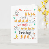 Verjaardag van Quacking van de Eendjes van de Pret Kaart (Gele Bloem)