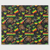 Verjaardag van reggae-muziekliefhebber cadeaupapier (Vlak)
