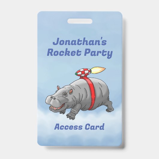 Verjaardag van Rocket Hippo Badge (Voorzijde)