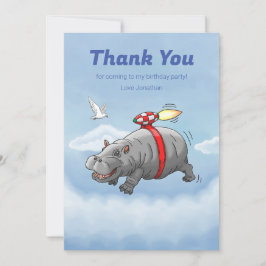 Verjaardag van Rocket Hippo Bedankkaart