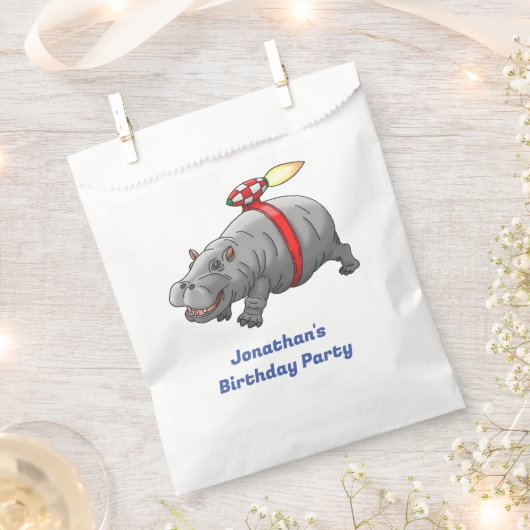 Verjaardag van Rocket Hippo Bedankzakje (Geknipt)
