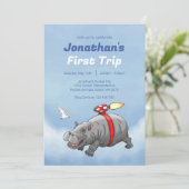 Verjaardag van Rocket Hippo Kaart (Staand voorkant)