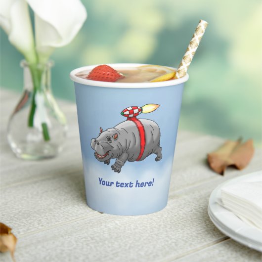 Verjaardag van Rocket Hippo Papieren Bekers (Insitu)