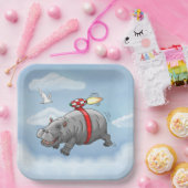 Verjaardag van Rocket Hippo Papieren Bordje (Feest)