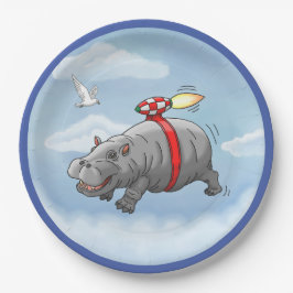 Verjaardag van Rocket Hippo Papieren Bordje