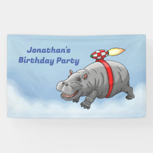 Verjaardag van Rocket Hippo Spandoek
