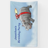Verjaardag van Rocket Hippo Spandoek (Verticaal)