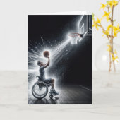 Verjaardag van rolstoelbasketbalspeler in neon kaart (Gele Bloem)