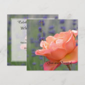 Verjaardag van roos en lavendel kaart (Voorkant / Achterkant)