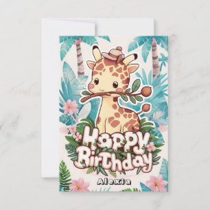 Verjaardag van Safari Giraffe Kaart