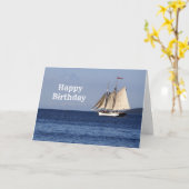 Verjaardag van Sailboat Lake Michigan Kaart (Gele Bloem)