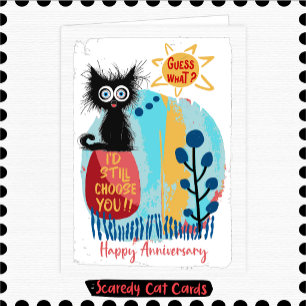 Verjaardag van Scaredy Cat Kaart