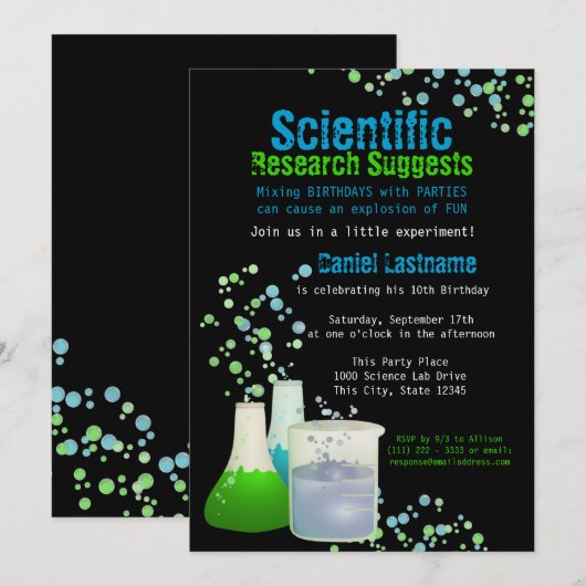 Verjaardag van Science Lab Kaart (Voorkant / Achterkant)