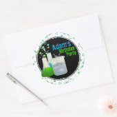 Verjaardag van Science Lab Ronde Sticker (Envelop)