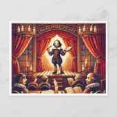 Verjaardag van Shakespeare - 16-bits Feestdagenkaart (Voorkant)
