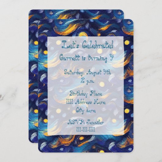 Verjaardag van Sky of Stars Kaart (Voorkant / Achterkant)