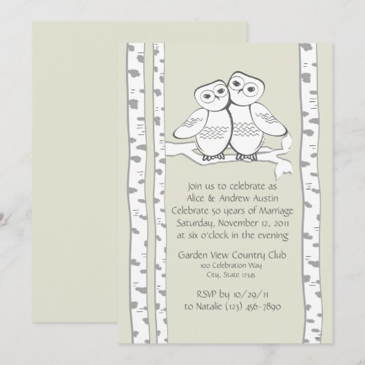 Verjaardag van Sneeuwuilen Kaart (Voorkant / Achterkant)