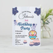 Verjaardag van Space Explorer - Astronauten en ste Kaart (Staand voorkant)