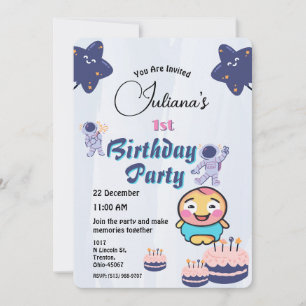 Verjaardag van Space Explorer - Astronauten en ste Kaart