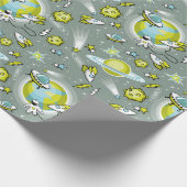 Verjaardag van Space Explorer Cadeaupapier (Hoek)