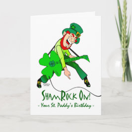 Verjaardag van St. Patrick's Day, Rock Star, Sham  Kaart