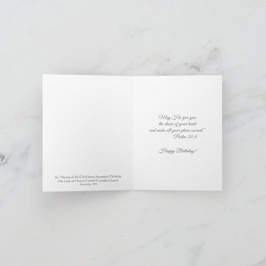 Verjaardag van St. Therese van het Kindje Jezus Kaart (Binnen)