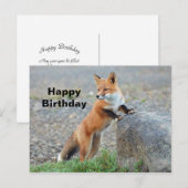 Verjaardag van Staande Rode Vos Briefkaart (Voorkant / Achterkant)