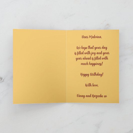 Verjaardag van stijlvolle vrouw bewerken kaart (Binnen)