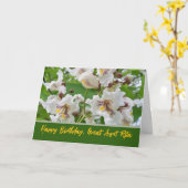 Verjaardag van tante Voeg een naam toe Catalpa Blo Kaart (Gele Bloem)