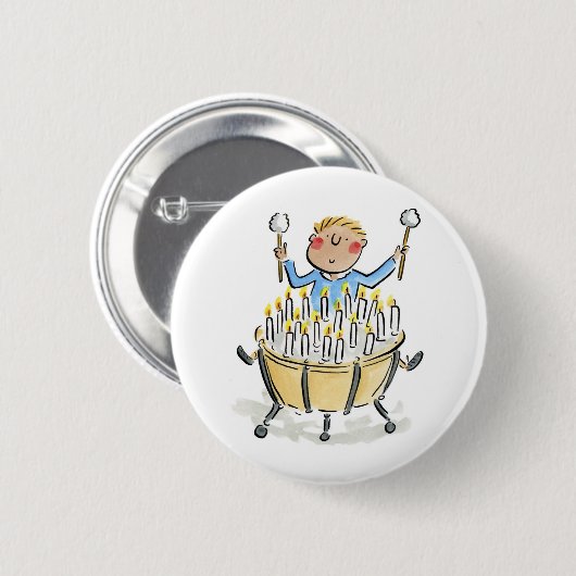 Verjaardag van Timpani Ronde Button 5,7 Cm (Voorkant /achterkant)