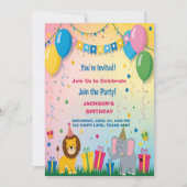 Verjaardag van twee safari dieren kaart (Voorkant)