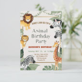 Verjaardag van twee wilde safaridieren kaart (Staand voorkant)