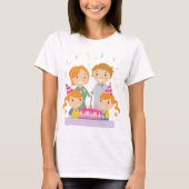Verjaardag van tweelingmeisjes t-shirt (Voorkant)