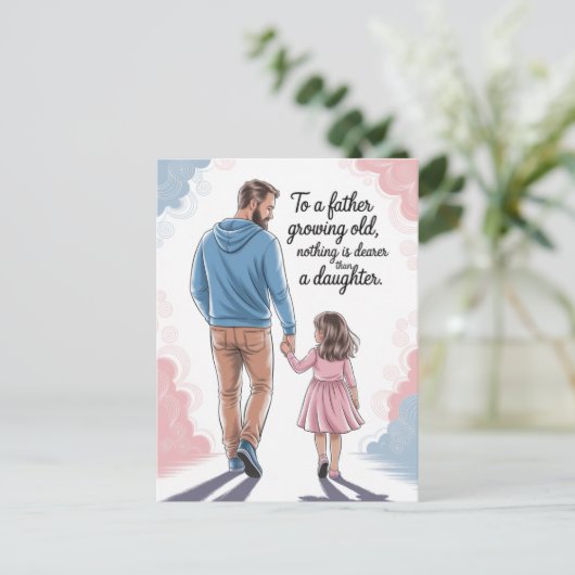 Verjaardag van vader en dochter Kaart (Staand voorkant)