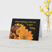 Verjaardag van verlies van Baby Vlinder op Zonnebl Kaart (Gele Bloem)