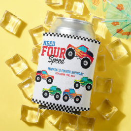 Verjaardag van vier snelheidsmonstervrachtwagen no blikjeskoeler