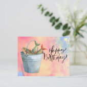 Verjaardag van visliefhebbers met Vis   aquarel  Briefkaart (Staand voorkant)