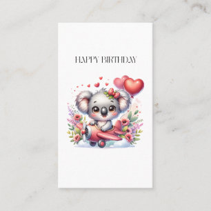 Verjaardag van vliegende koala contactkaartje