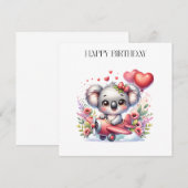 Verjaardag van vliegende koala kaart (Voorkant / Achterkant)