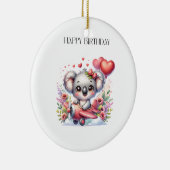 Verjaardag van vliegende koala keramisch ornament (Rechts)