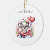 Verjaardag van vliegende koala keramisch ornament (Links)