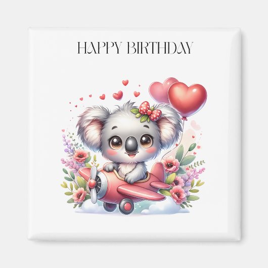 Verjaardag van vliegende koala magneet (Voorkant)
